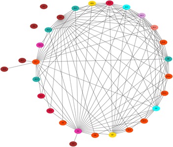 Register interference graph (compiled with circo)